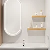 Bathroom Wood Shelf Holder Bath Shower Corner Rack Wall Mounted No Drill Shelves Organizer Kitchen Bathroom Storage Accessories 2