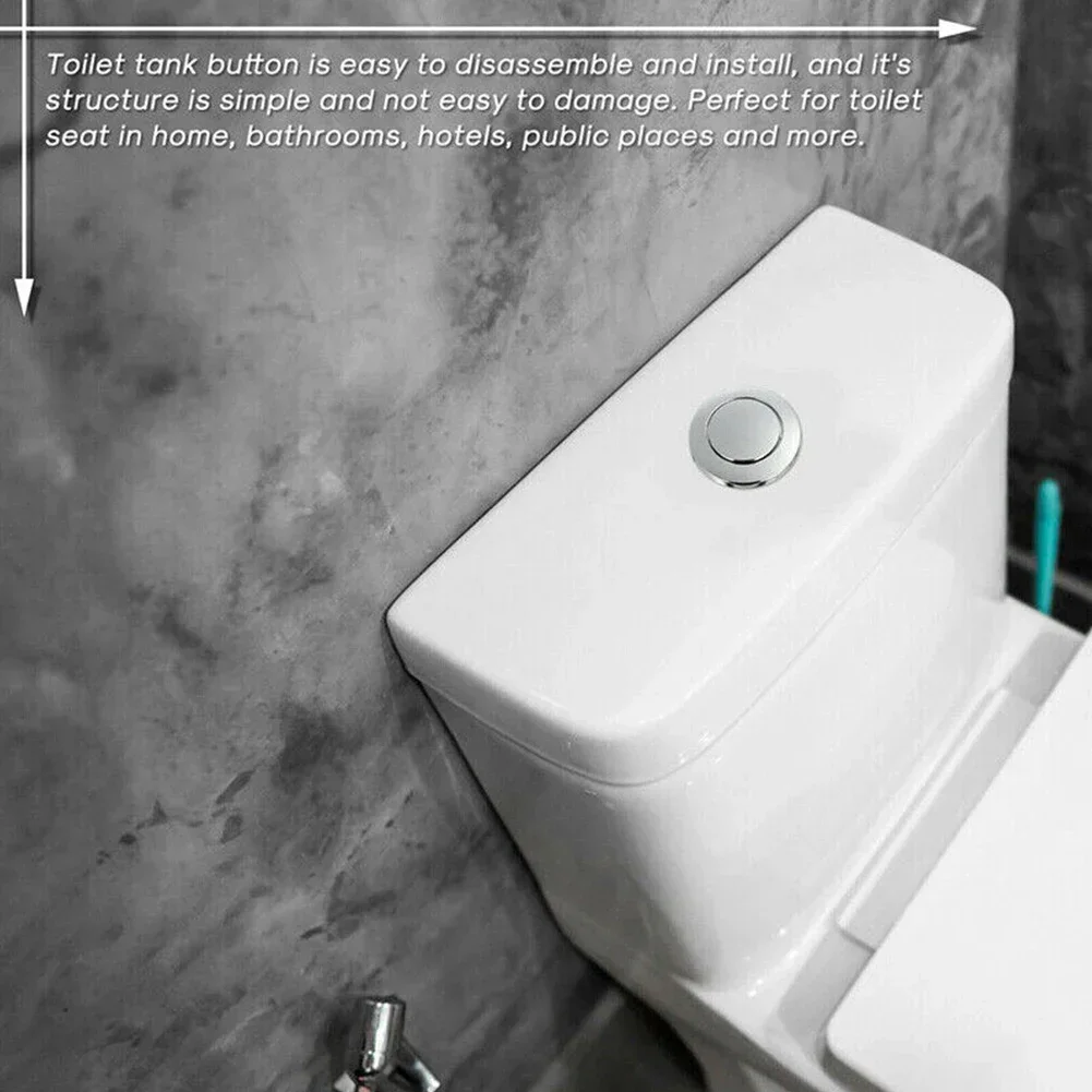 Universal 38mm Hole Toilet Button Cover Closestool Round Single Press Tank Push Switch Water Saving Rod Accessories