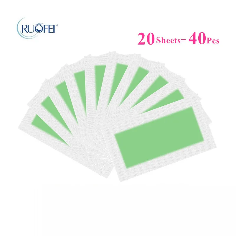 Depilatory Wax Strips 40Pcs/Set Depilatory Cartine Wax Strips Hair Removal Wax Paper Cold Strips Paper For Face Neck Arm Leg Body Beauty Tools