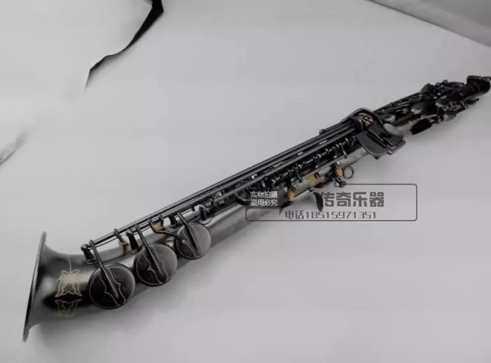 NEW S-901Soprano Saxophone, B Flat Pearl, Black, Professional Grade With Mouthpiece. Reed