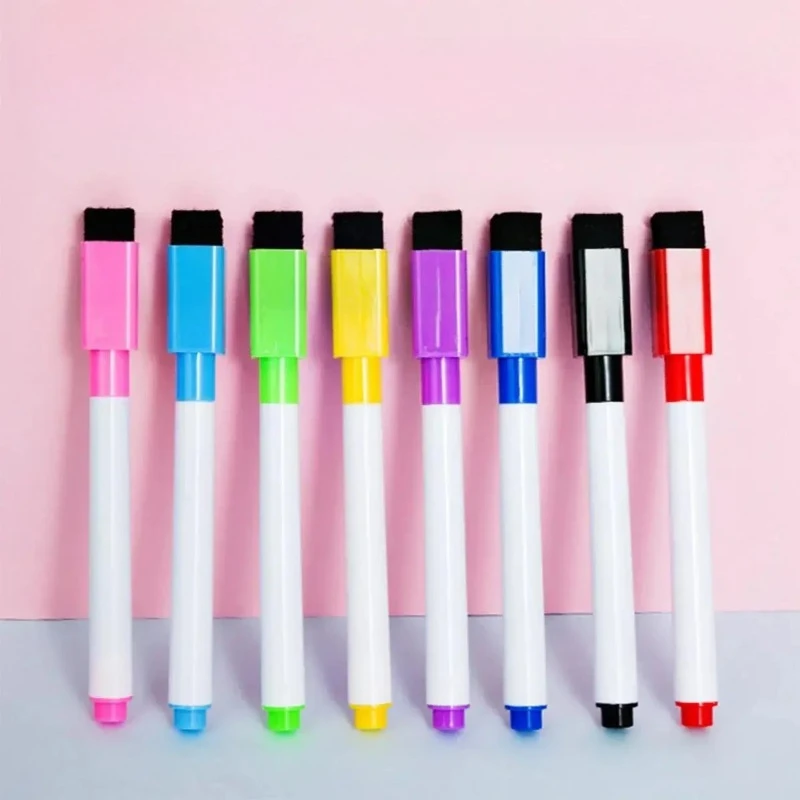 3PCS Magnetic Erasable Whiteboard Pen Color Options Numbering Stationery Office Teaching Supplies For Student Blackboard Note