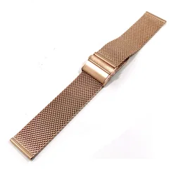 Elegant Milanese Loop Stainless Steel Quick Release Watch Band Bracelet - 22mm (Rose gold)