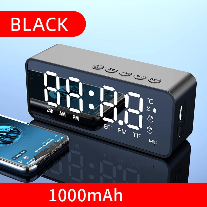 Budzik Radio FM Głośnik Bluetooth Przenośny Subwoofer Caixa De Som Sound Box Muzyka Bezprzewodowe Mini Woofers Bocina Kolumna lampy
