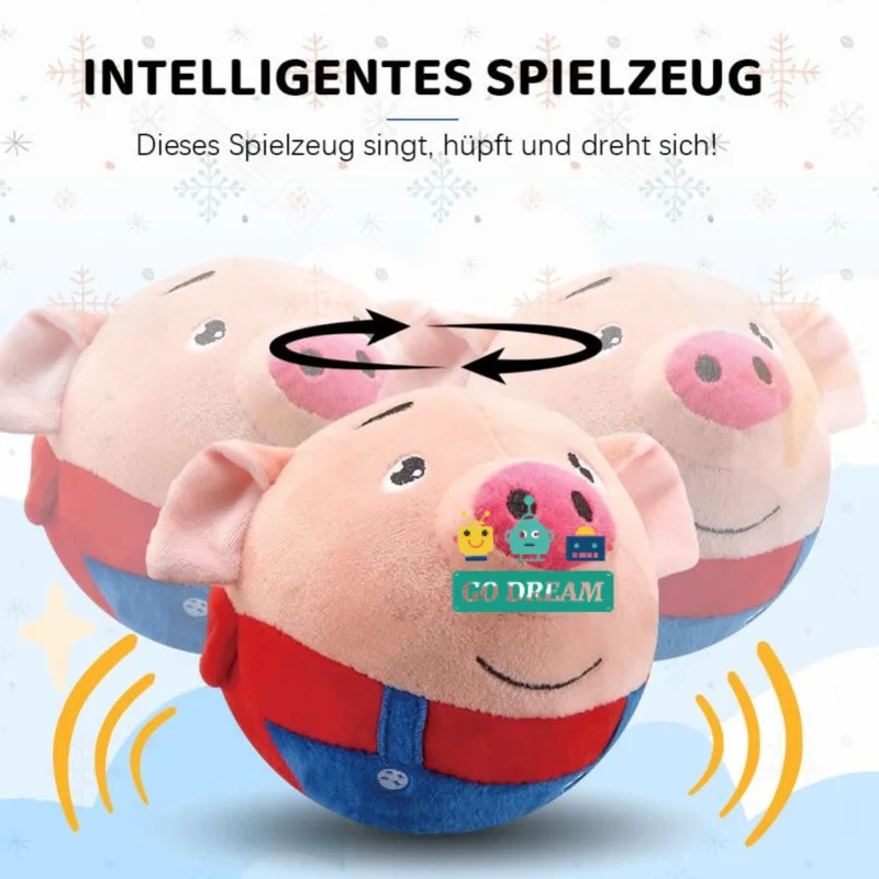Dancing Talking Pig Bouncing Ball For Baby Educational Toys Can Singing Learning Electric Plush Montessori Interactive Toy Gifts