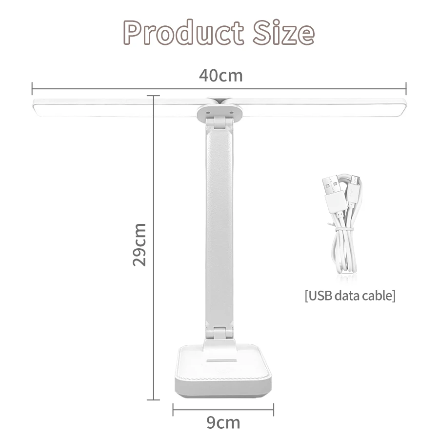 USB Rechargeable LED Desk Lamp 3 Levels Dimmable Touch Sensor Foldable Table Lamp Eye Protection for Bedroom Bedside Office 6