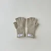 Autumn Winter Wool Warm Children Fingerless Gloves Boys Girls Chic Simplicity Candy Color Student Glove Half-finger Gloves 6