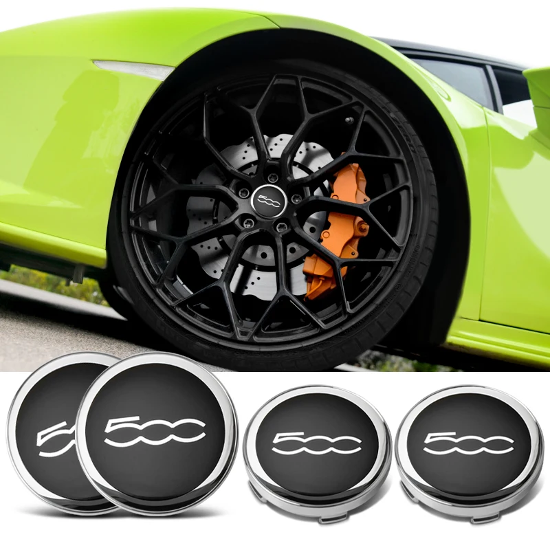 4 Pz 60Mm Auto 500 Emblema Pneumatico Ruota Cerchio Centrale Coprimozzo Coprimozzo Adesivi Per Fiat 124 125 125 500 695 Ot2000 Coupe Mm Abarth