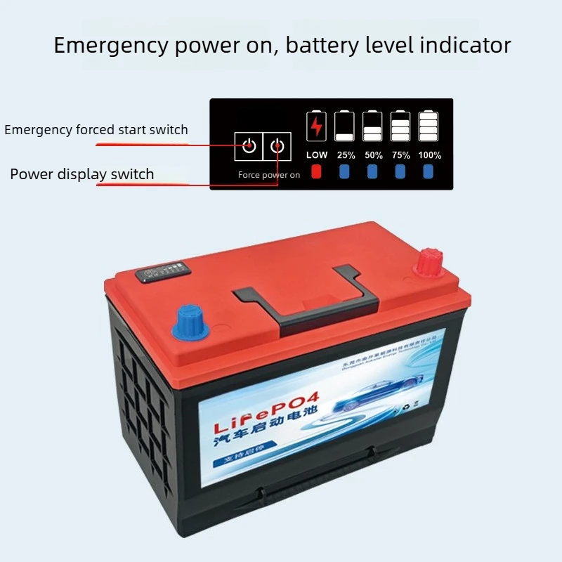 12V 100Ah LiFePO4 Car Starter Battery, High CCA 1000A, Replacement Battery for A