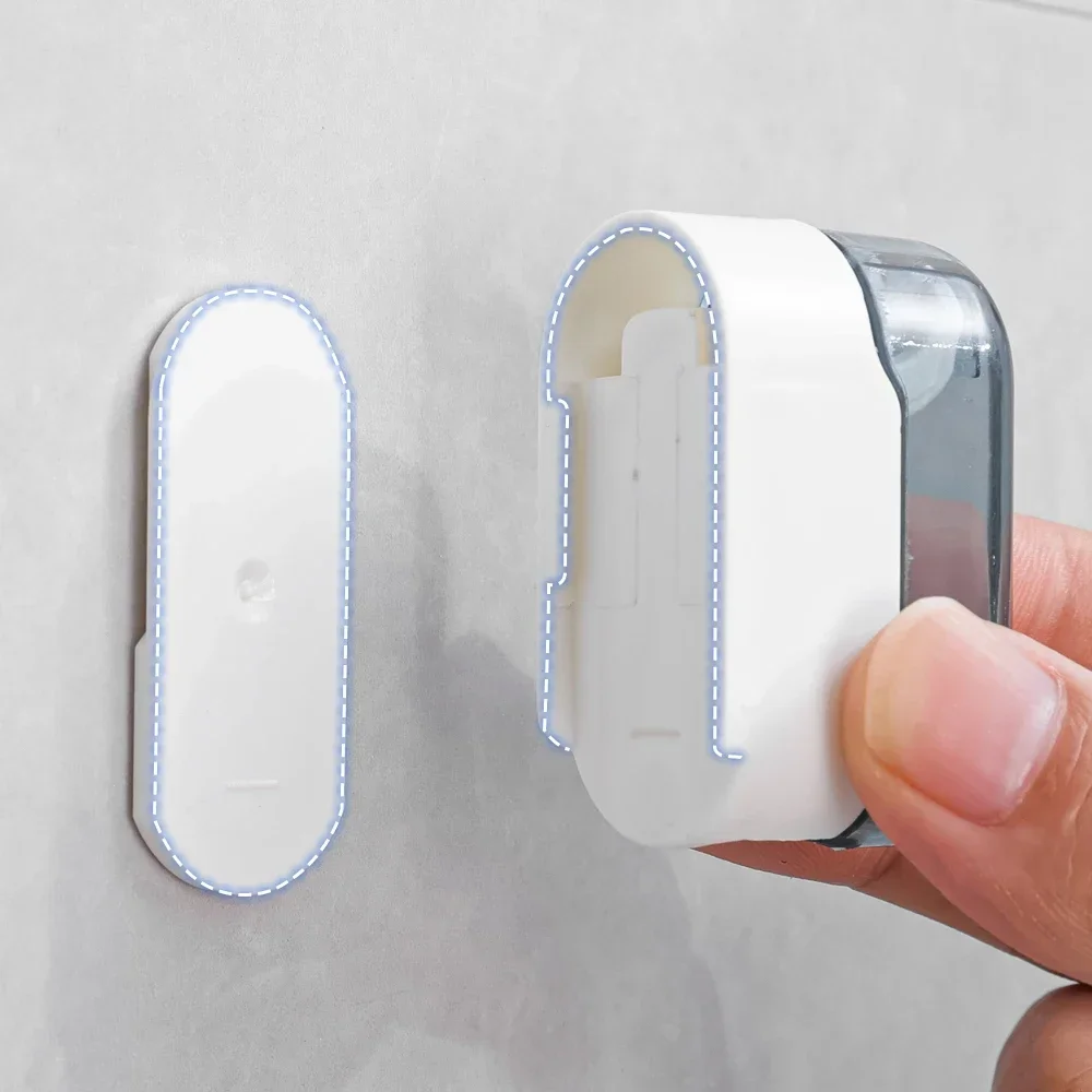 1/6pcs Punch-free Toothbrush Holders Wall-Mounted Self Adhesive Toothbrush Racks Dust-free Space Saving Bathroom Organizer Boxes