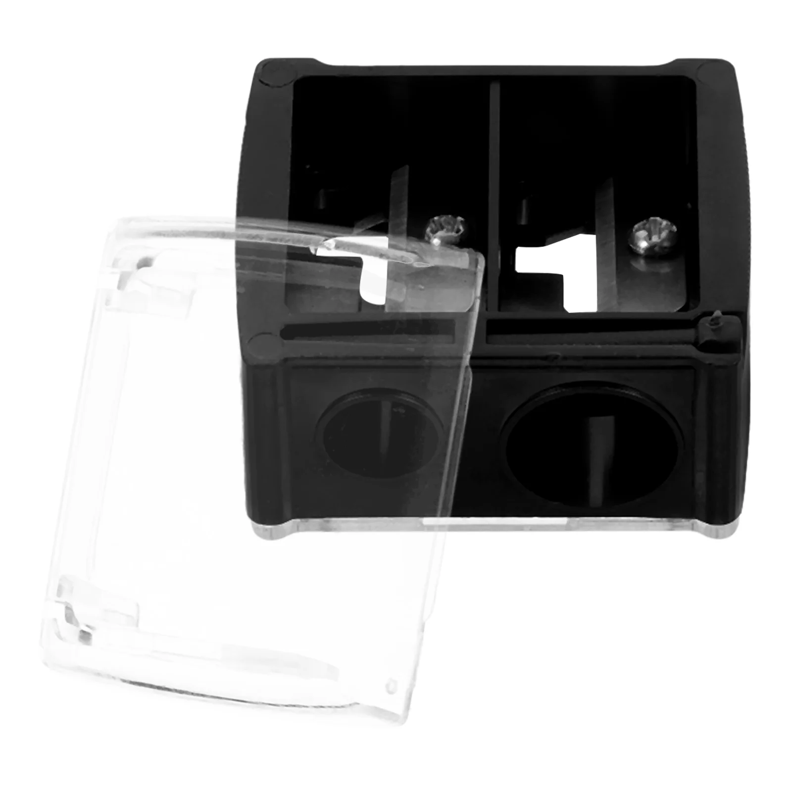 

Pencil Sharpener Double Holes Cosmetic Sharpener For Cosmetic Brush Eyeliner Pencil Makeup Pencil Sharpener School Office