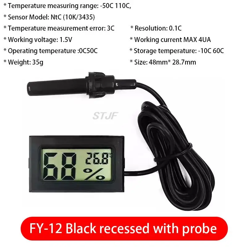 Mini-Digital-LCD-Thermometer Temperatur sensor automatische Steuerung Kühlschrank Gefrier schrank Thermometer eingebettete Bands onde FY-10 FY-11 – Detail 4