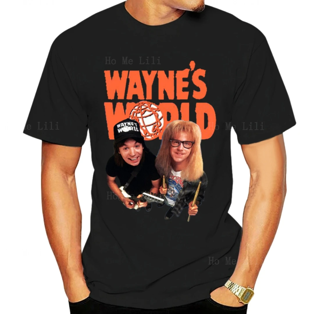Wayne World T Shirt Comedy Classic Metal Rock Heavy Hard Rocker Custom Mens Cotton Tshirt