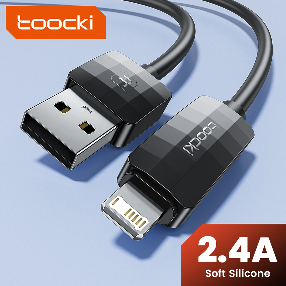 Toocki 2.4A Fast Charging Cable For iPhone 12 13 14 Pro Max X XR Xs SE 7 8 Plus USB TO Lighting USB Cable Data Cord For IOS iPad