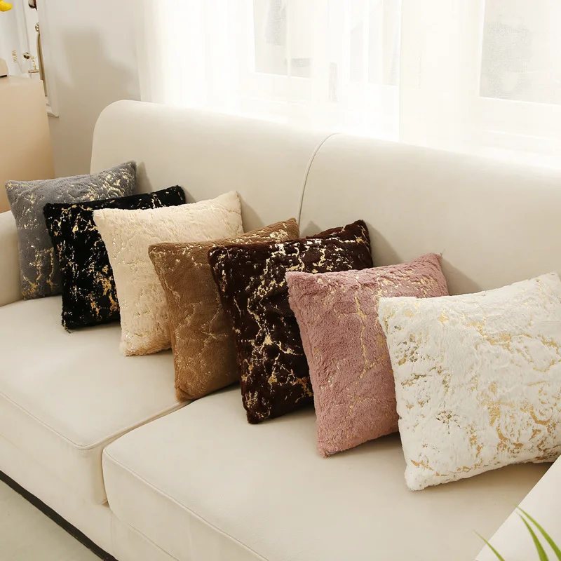 

Marble Print Pillowcase Living Room Sofa Home Decoration Pink Black Patchwork Cushion Cover Waist Polyester Pillow Case