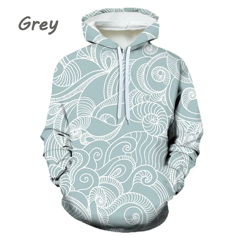 

Minimalist Style Wave Pattern 3D Printed Hoodie Pullover Sweater Casual Fashion Sweatshirt Pullover Sweater New Style