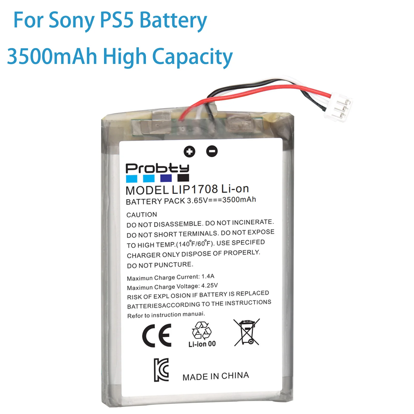 Batteria Al Litio Ps5 Da 3500Mah Per Controller Sony Ps5 Controller Di Gioco Dualsense Lip1708