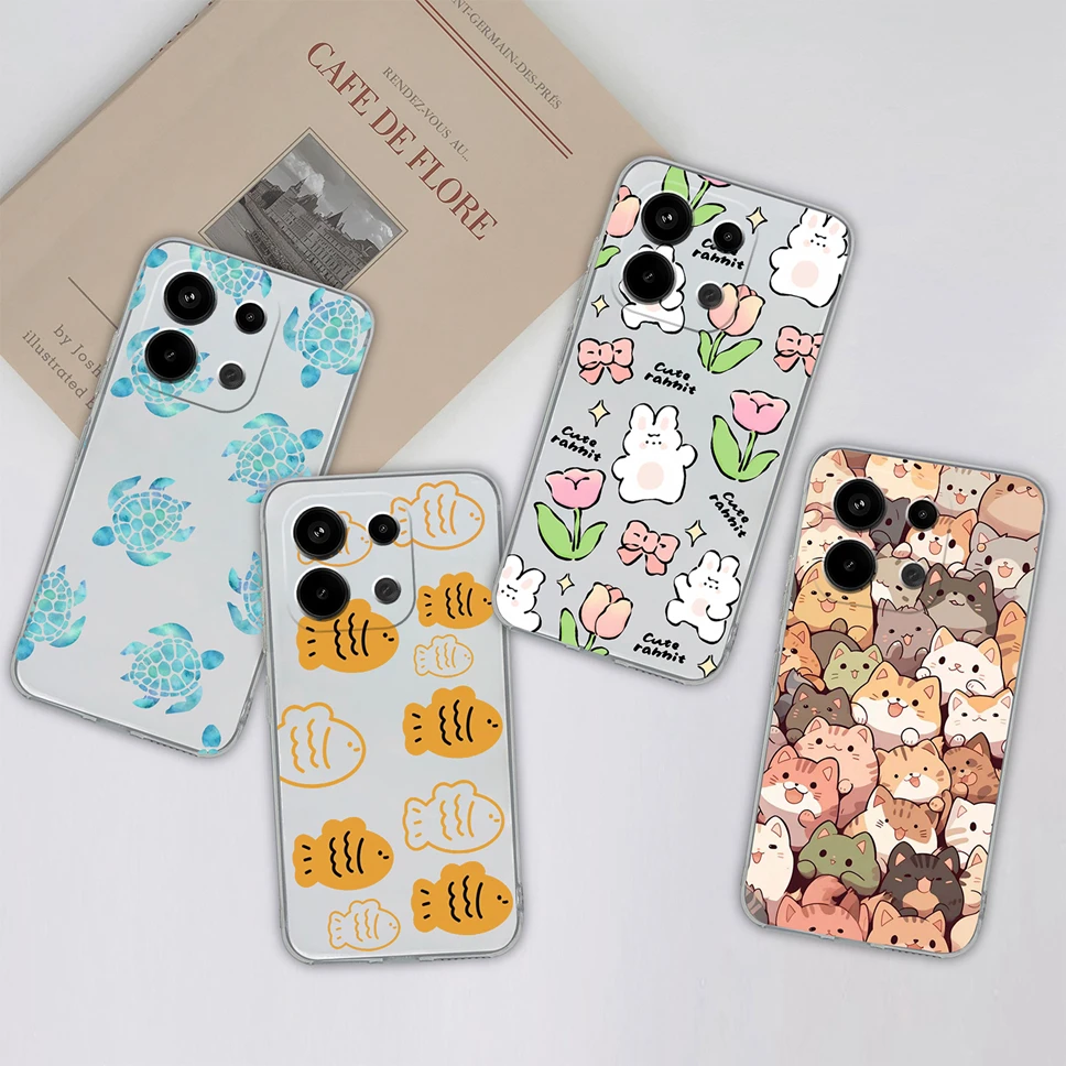 Floral Love Heart Clear Soft TPU Shockproof Phone Case