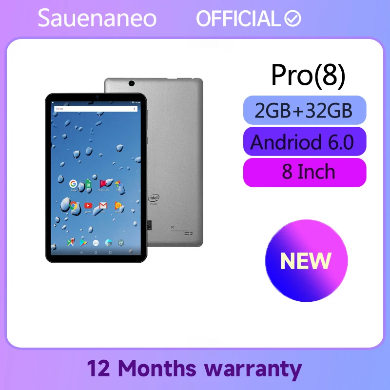 Sauenane 2023 8 Inch WiFi Tablet Intel Quad Core 2GB RAM 32GB ROM Android Google Play Bluetooth HDMI Port Tablet Pc 4300mAh new 8 inch tablet pc android google play 2gb ram 32gb rom online lesson dual camera quad core wifi tablet for kids