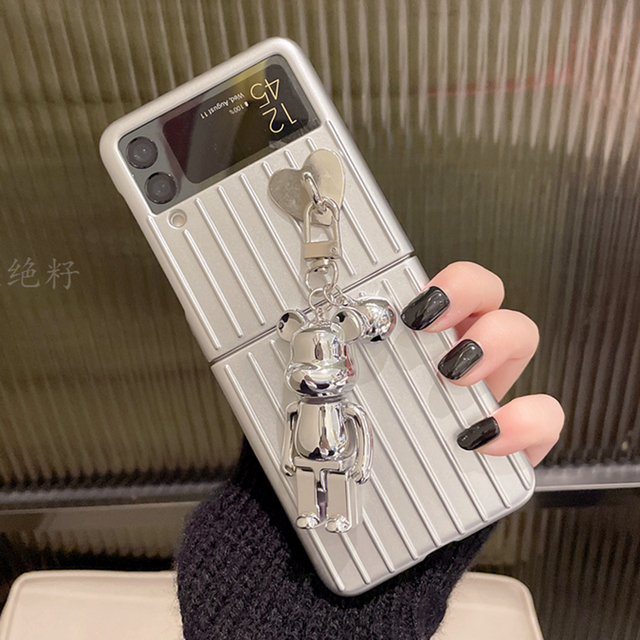 Bear Phone case For Samsung Galaxy Z Flip 3 Siler Z Flip Cover