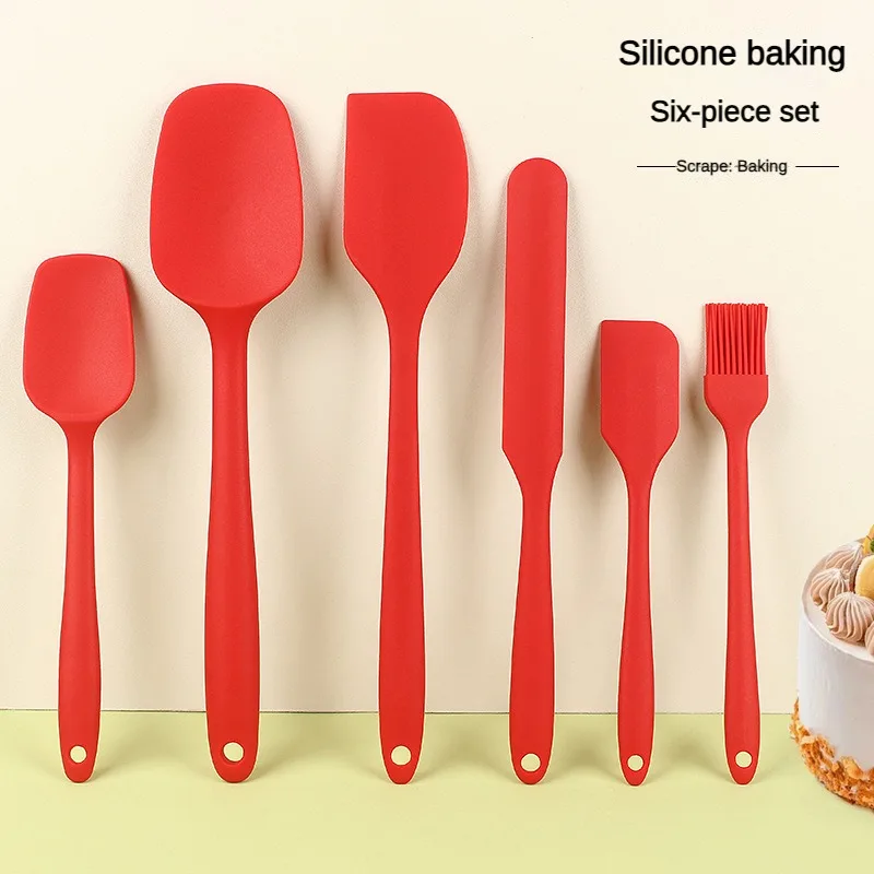 Silicone Spatula 6-piece Kitchen Baking Tool Set Cake Cream Oil Brush