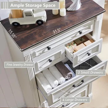 Farmhouse 7 Drawers Dresser for Bedroom, 57 4