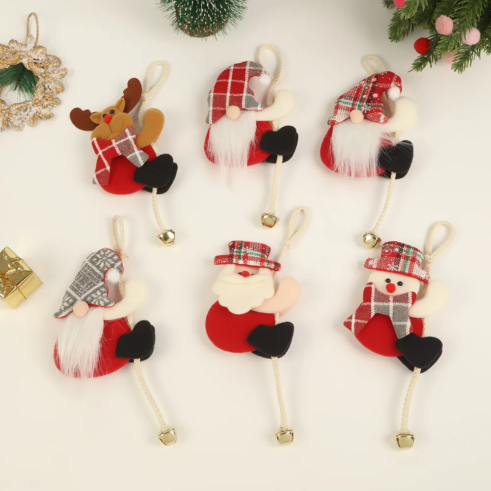 Christmas Tree Decorations Hanging Christmas Ornaments Santa Claus Snowman Elk Decorations Hanging Pendants with Christmas Bell