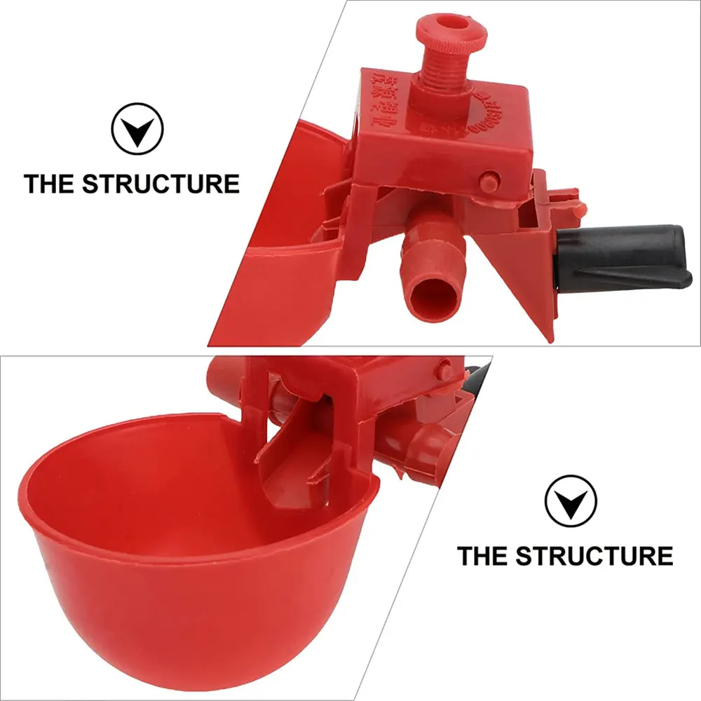 Description Picture 5 of item5/10/20Pcs Chicken Waterer Quail Birds Drinking Bowls Watere for Chicken Coop Chick Nipple Drinkers Poultry Farm Animal Supplies