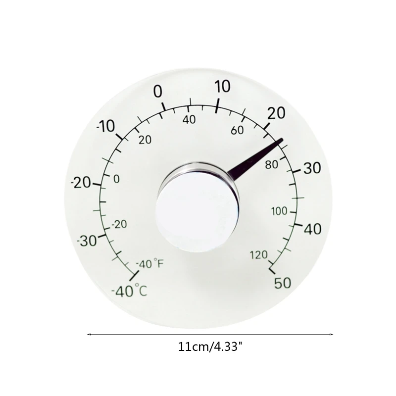 Thermomètre extérieur autocollant pour fenêtres, portes et fenêtres -  transparent - étanche - batterie non incluse