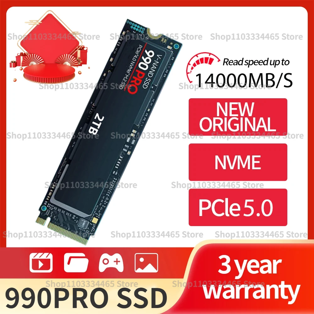 

Hard Drive Disk NVME Ｍ2 SSD 1TB 2TB 4TB High-speed NMVE M2 SSD Drive PCIE 5.0 2280 Solid State Drive Internal HDD For Laptop PS5