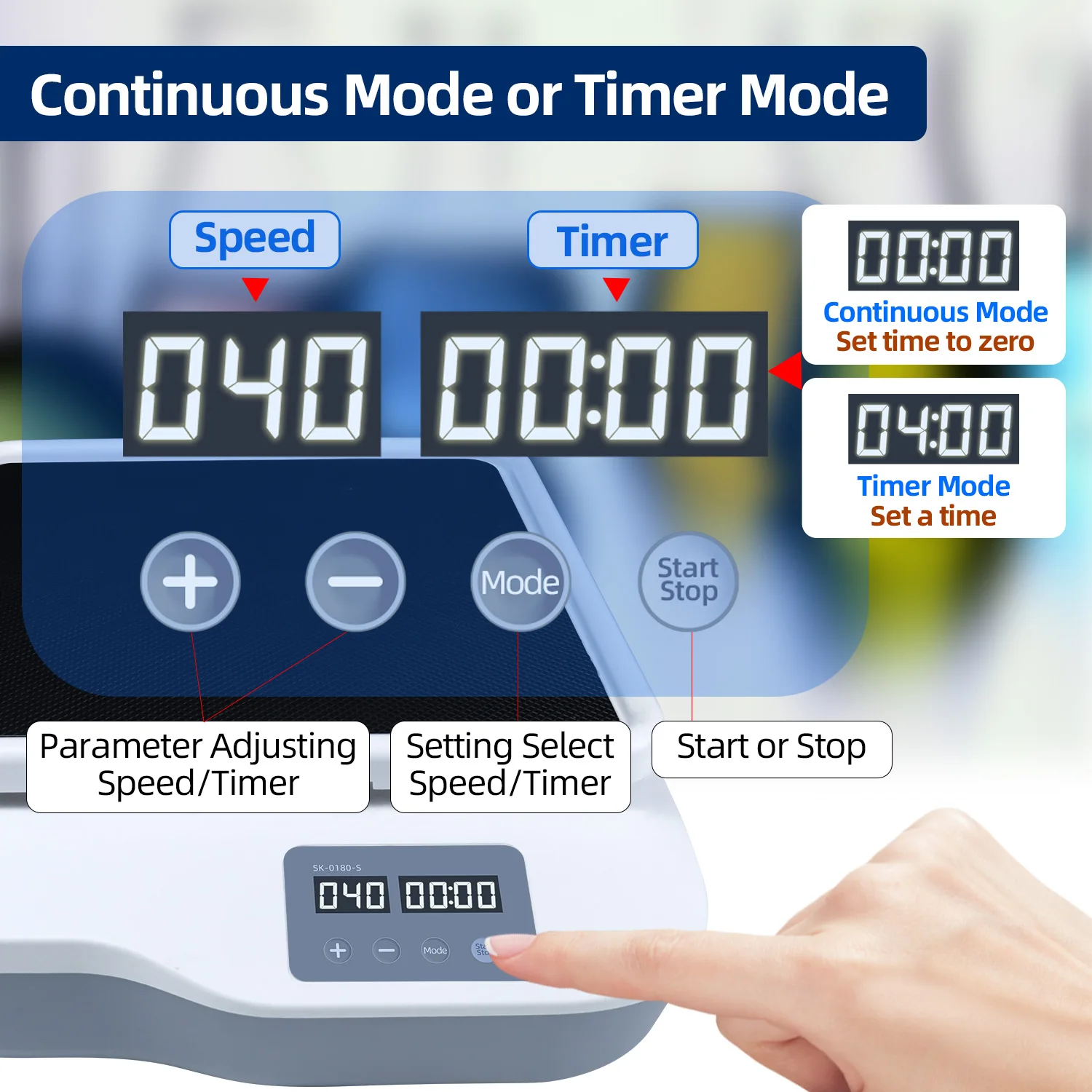 Vortex Mixer DXY 2KG Laboratory Orbital Shaker LED Digital Display Horizontal Swing Speed Oscillator 40-200rpm SK-O180-S