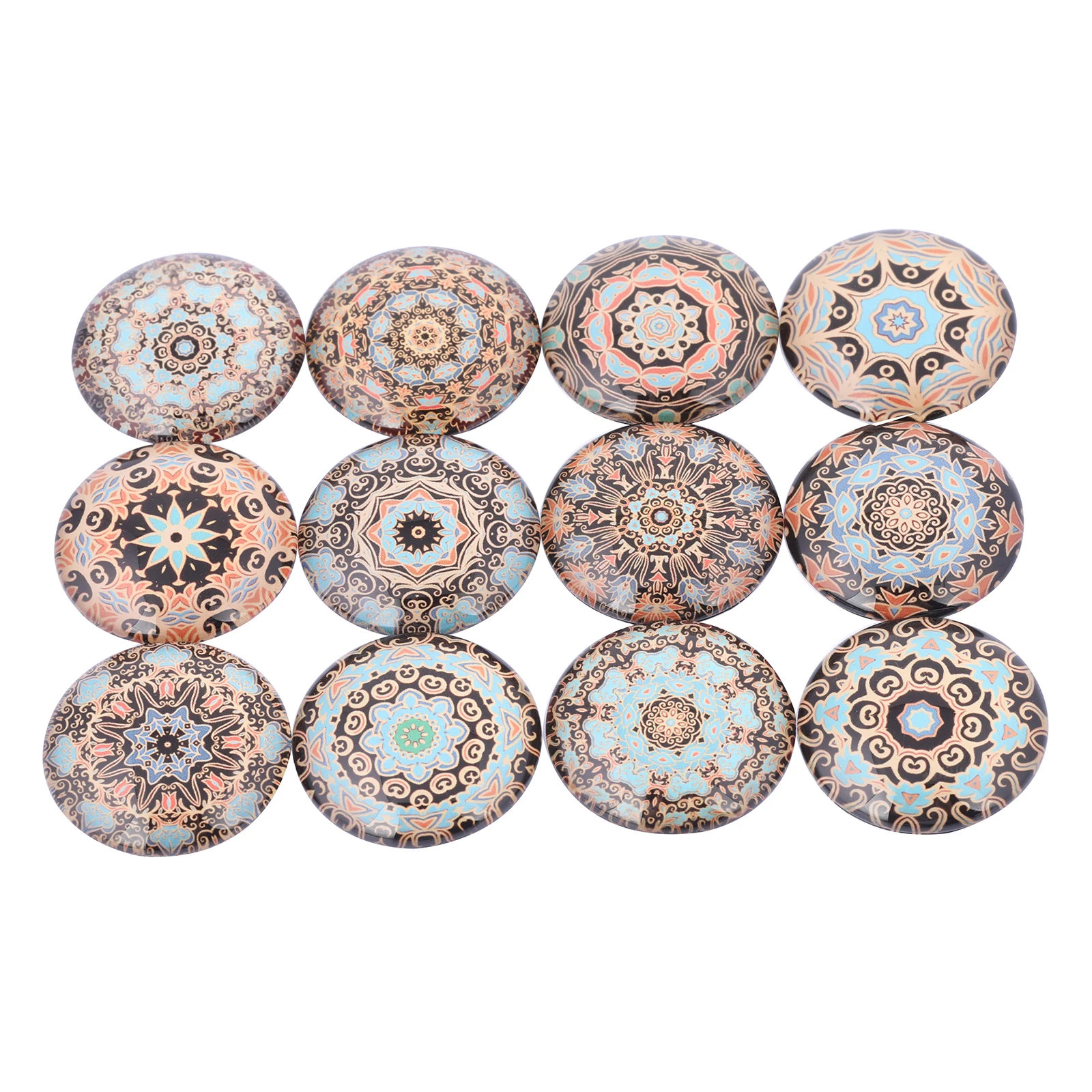 

onwear Round Mandala Pattern Photo Glass Cabochon 10mm 12mm 14mm 18mm 20mm 25mm mixed flabtack diy handmade jewelry findings