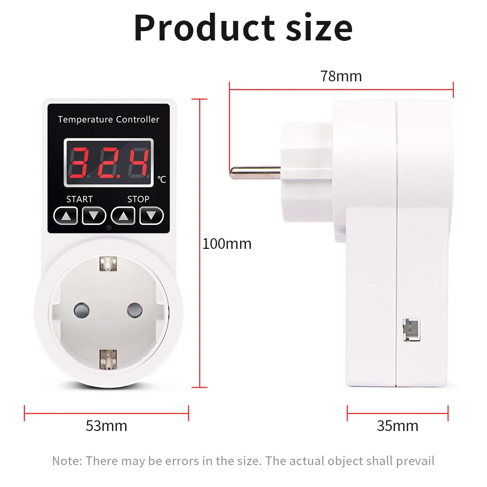 Digital Temperature Controller EU Plug For Incubation Aquaculture