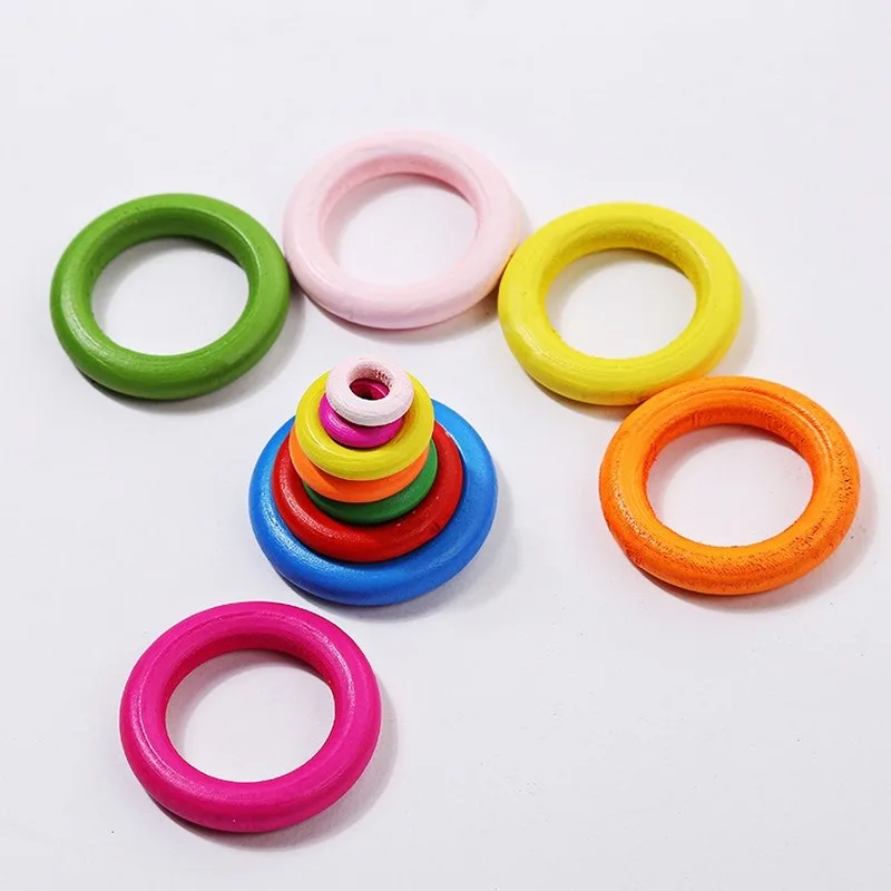 10pcs 4cm 1.57 Wooden Rings for Crafts Unfinished Wood Rings Solid Wooden  Craft Rings for DIY