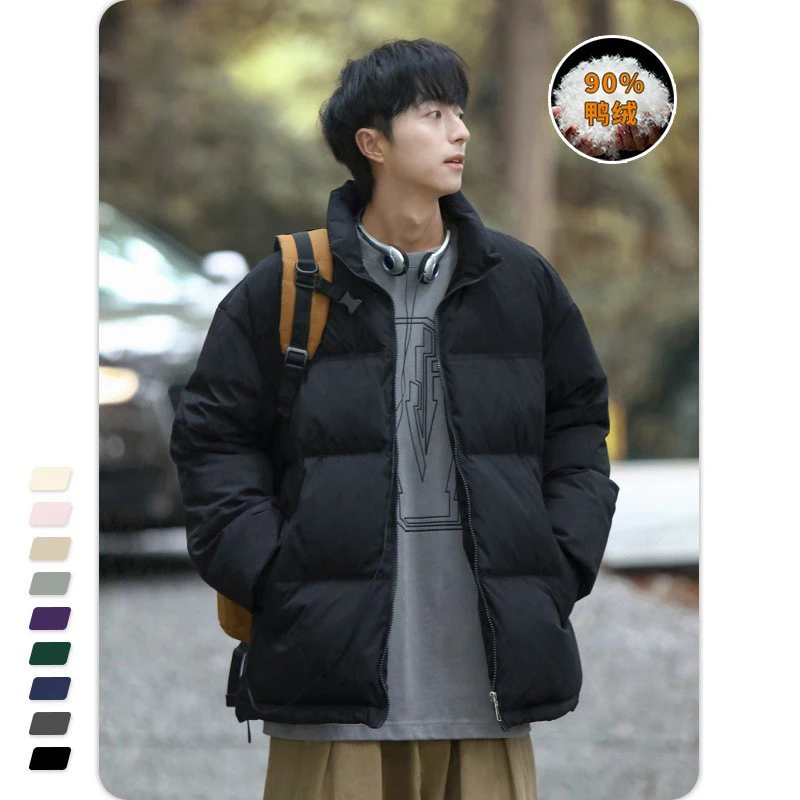 

Пальто мужское на белом утином пуху, пуховик для молодых мужчин, зимняя пуховая куртка, оригинал