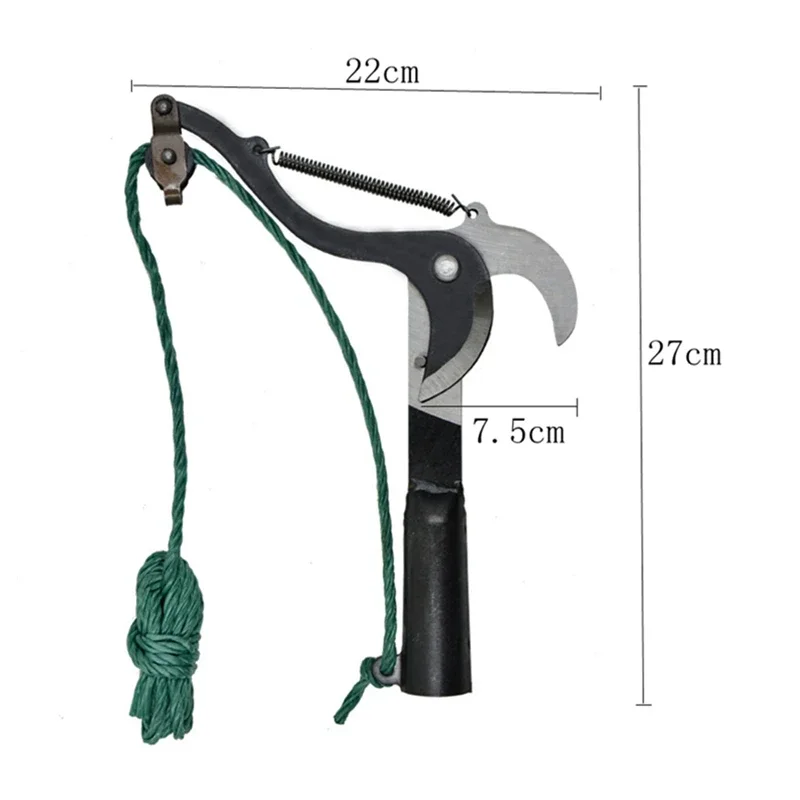 High-Altitude Extension Lopper Pruning Shears with Nylon Rope Carbon Steel Branch Pulley Design Garden Tree Trimming Tools 6
