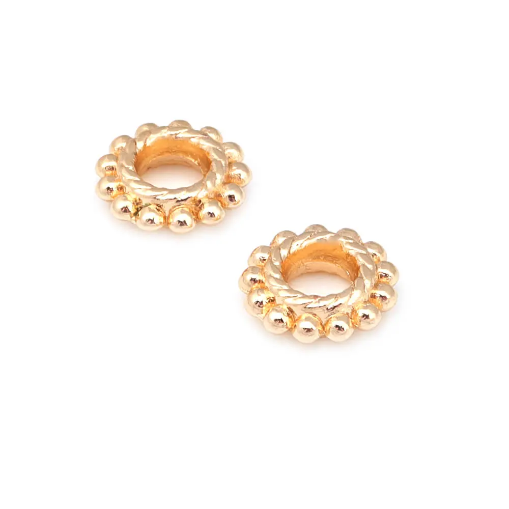 High-Quality 18K Gold & Silver Flower Spacer Beads