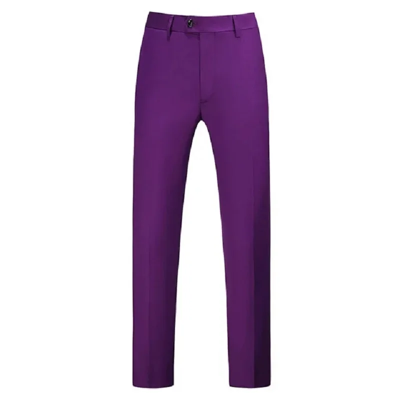 Purple White Green Rose Red Burgundy Yellow Pink Sky Blue Suit Pants Men 5XL Big Size Dress Formal Pants For Men