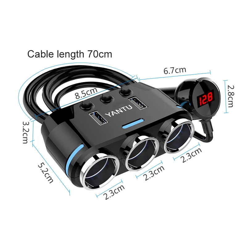 ڵ    й ÷, 12V-24V, LED USB  ÷  Ʈ, 3  ڵ, ޴ DVR ׼