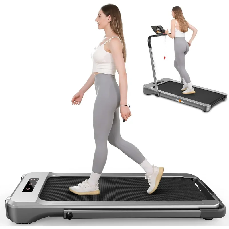 

THERUN Under Desk Treadmill, Folding 2 in 1 Treadmill 265 lb Capacity 3.0 HP 18.13 Inch Widen Running Belt Walking Pad with APP