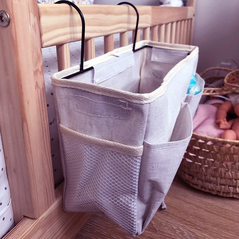 Portable Baby Care Essentials Hanging Organizers Crib Storage Cradle Baby Crib Organizer Diaper Bag Linen Bed Accessories crib organizer bag crib storage bag