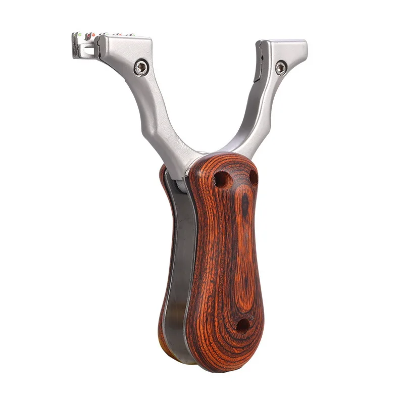 

Outdoor Hunting Powerful Slingshot Pocket Bow Stainless Steel with Rubber Band Catapult Portable Fold Outdoor Shooting Slingshot
