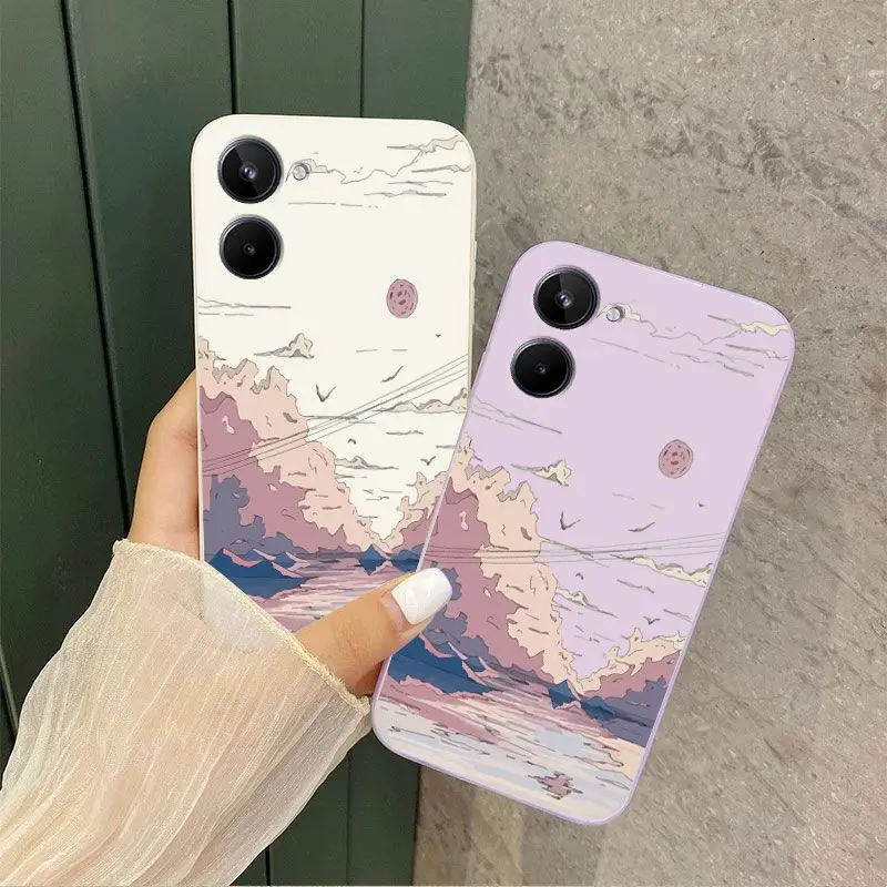 Anime Scenery Silicone Phone Case Cover