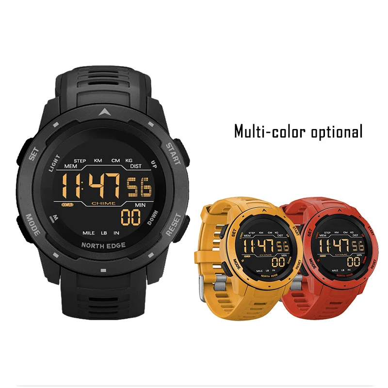 

NORTH EDGE Mars Smart Digital Watch Men's Military Sports Watch Waterproof 50M Pedometer Calorie Stopwatch Hourly Alarm