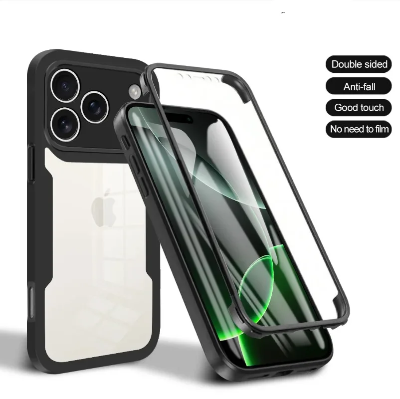 360 Double-Sided Full Protection Clear Phone Case with Screen Protector