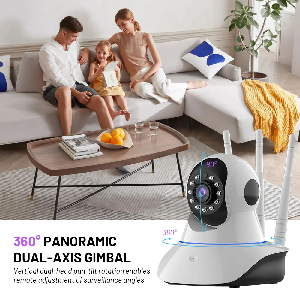 Surveillance Camera WIFI IP Camera Smart Home Two Way Audio Pan Tilt 1080P Wireless Security CCTV Camera Support RJ45 Port 3
