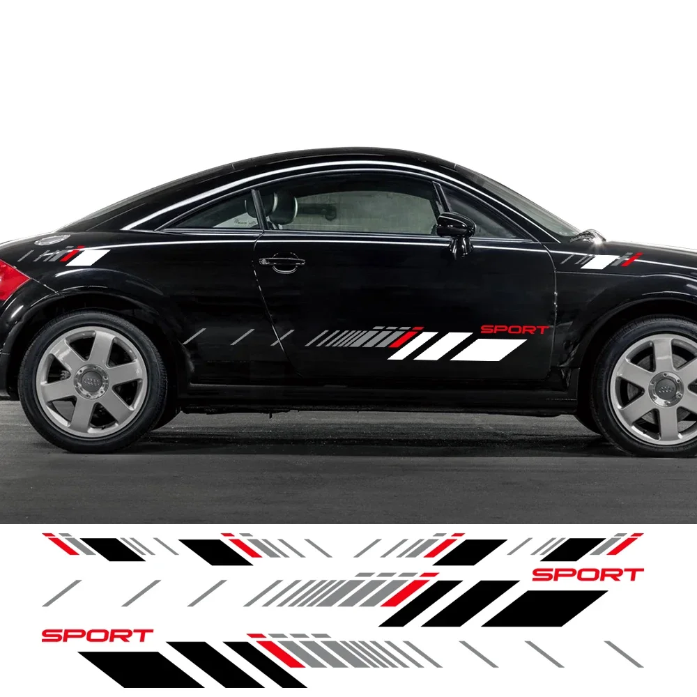 Striped Side Body Sticker Decals - Set of 2