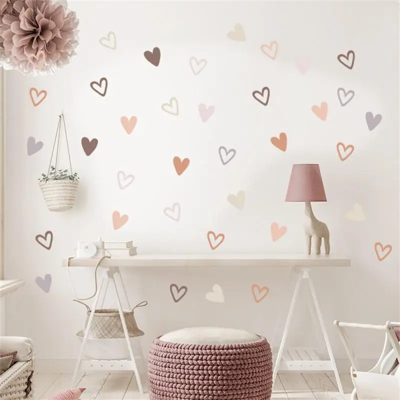Boho Hearts Creative Wall Sticker Children Baby Boys Room Nursery Wall Art Decals Vinyl Mural Kids Bedroom Home Decor wall stickers luminous wall stickers vinyl decal stickers children room decoration
