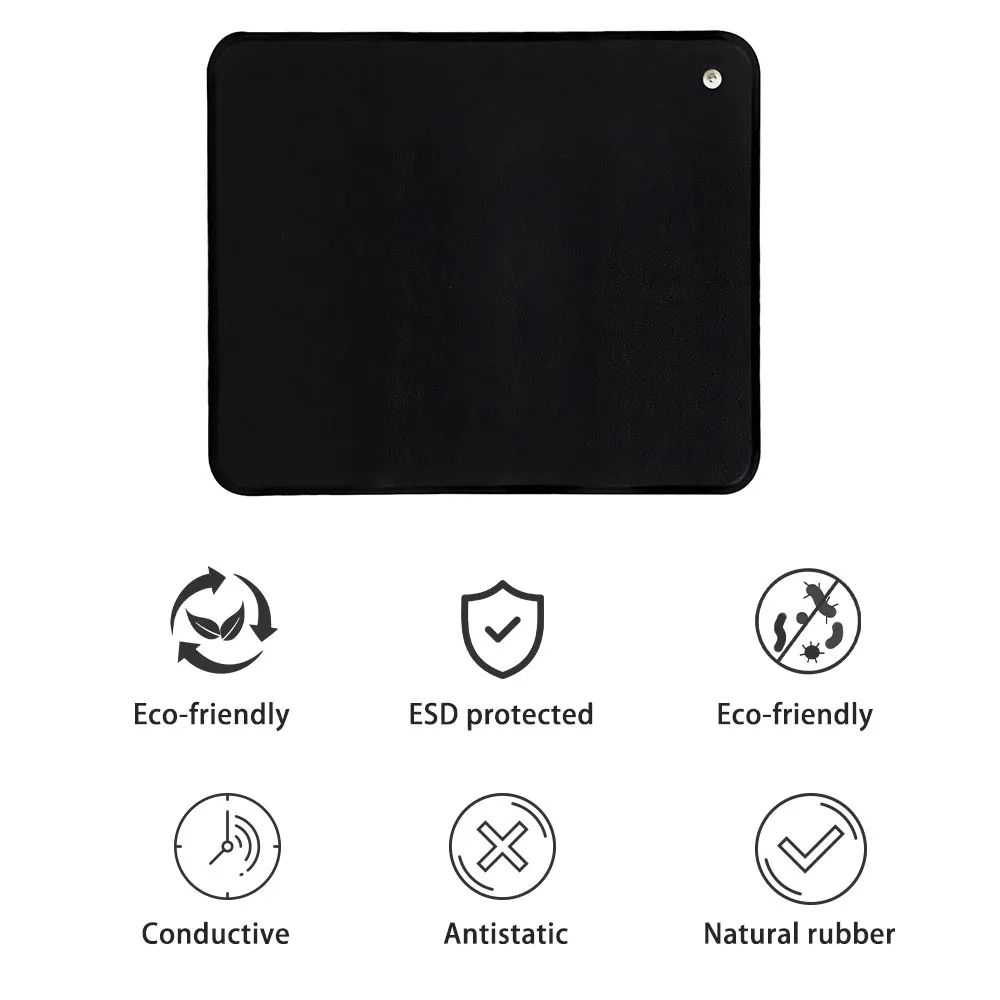Grounding Mat Mouse Pad Conductive Vegan Leather 15 FT Connection cord Included for Home office Earth Connected Wellness Balance
