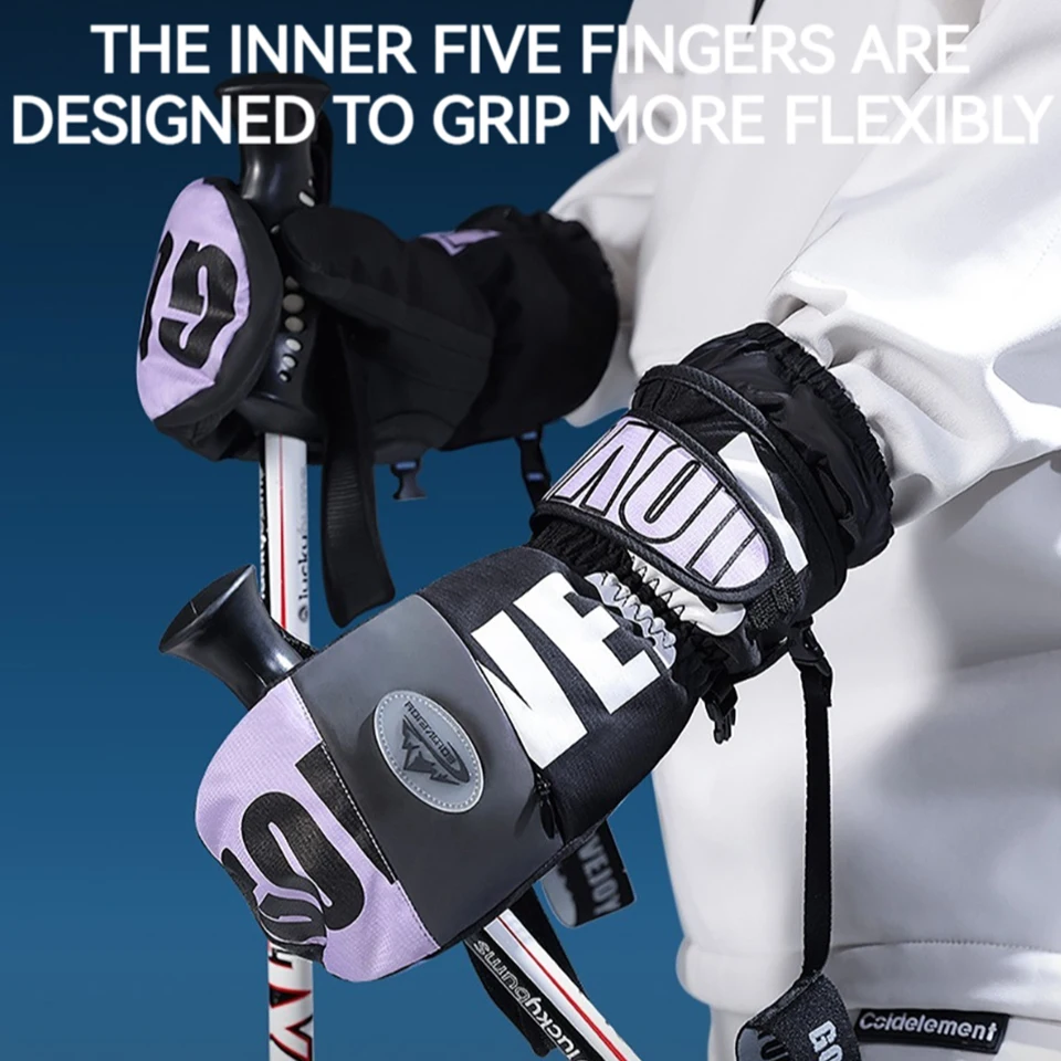 LOOGDEEL Winter Warmth Skiing Gloves Men Women Waterproof Windproof Touch Screen Cycling Motorcycle Bicycle Snowboard Ski Gloves 4