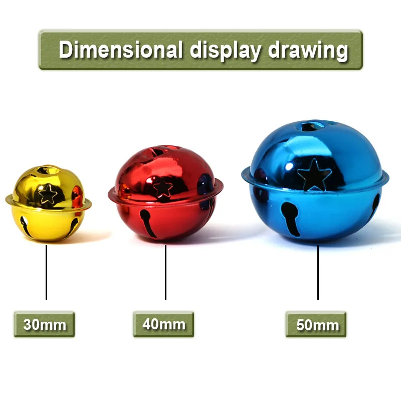 Jingle Bells Christmas Decorations Christmas Bell 30-40mm Christmas Jingle Bell Silver Glitter Bells Hollow Out Star Sleigh Bell DIY Craft Xmas Tree Decor Pet Collar 10pcs